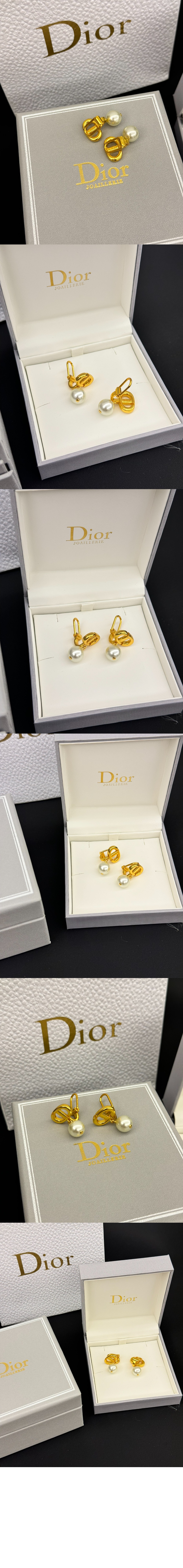 디올 CD Navy 클립 귀걸이 E1876