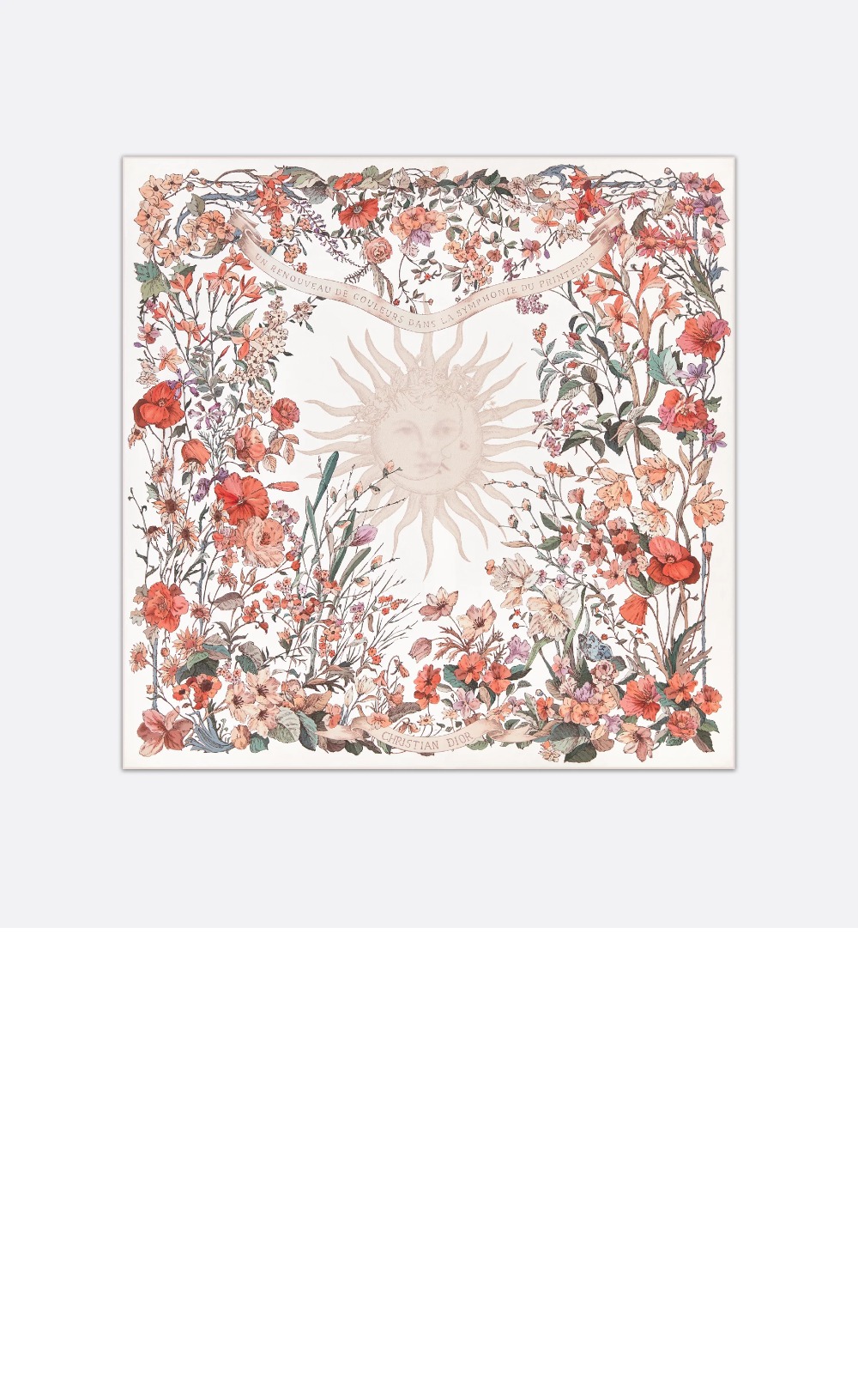 디올 Saisons Printemps Soleil 90 스퀘어 스카프 42STA