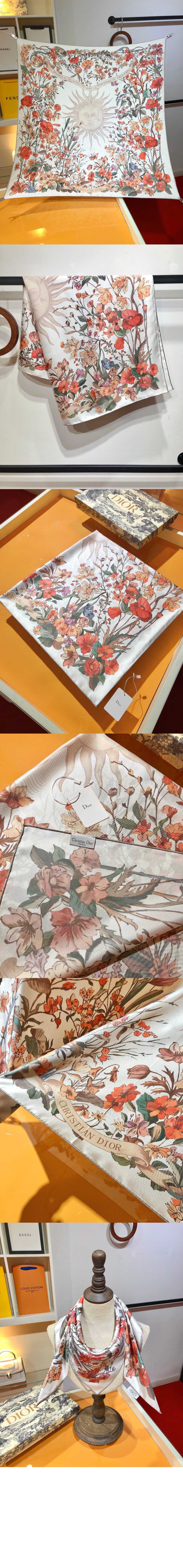 디올 Saisons Printemps Soleil 90 스퀘어 스카프 42STA