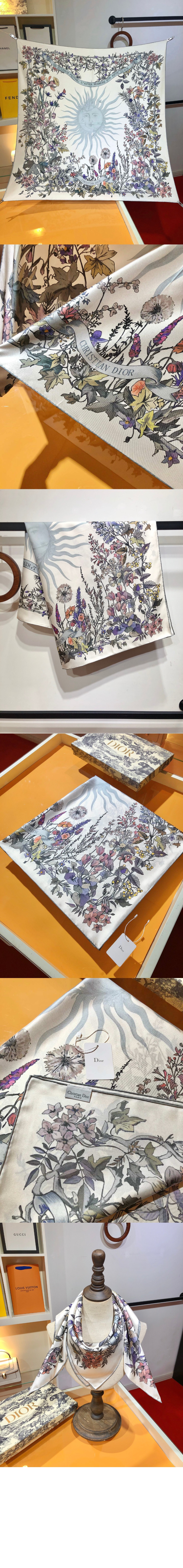 디올 Saisons Printemps Soleil 90 스퀘어 스카프 42STA