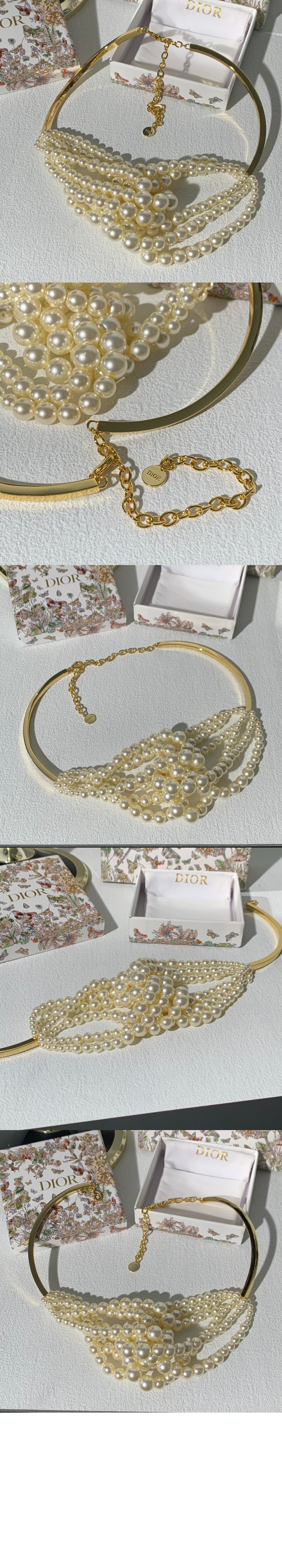 디올 D-Bow 목걸이 N2821