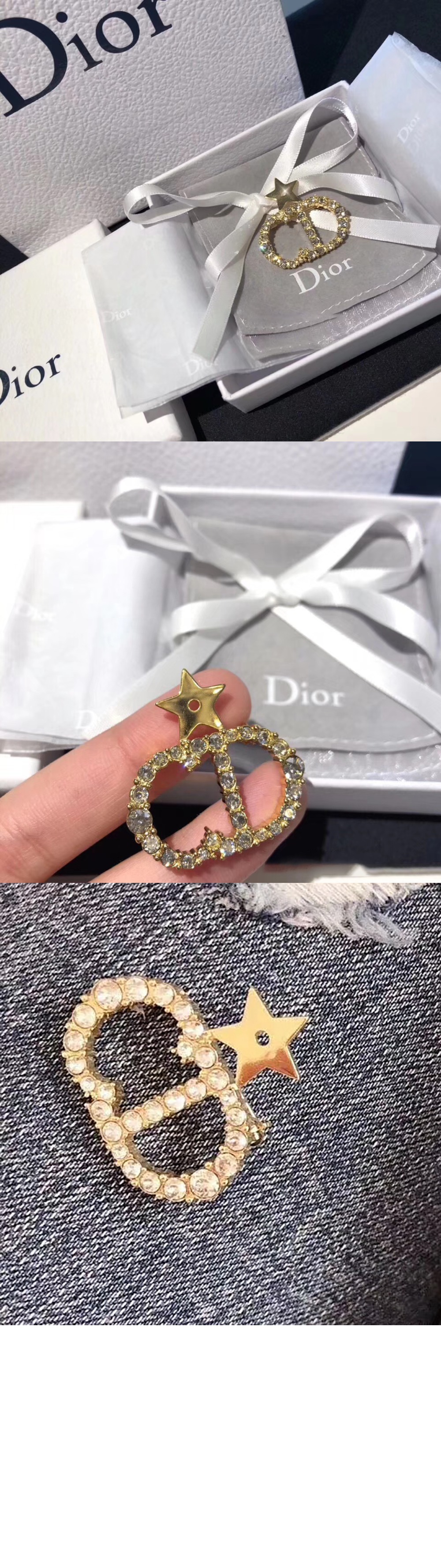 디올 Crystal Pearl CD 브로치 V0317