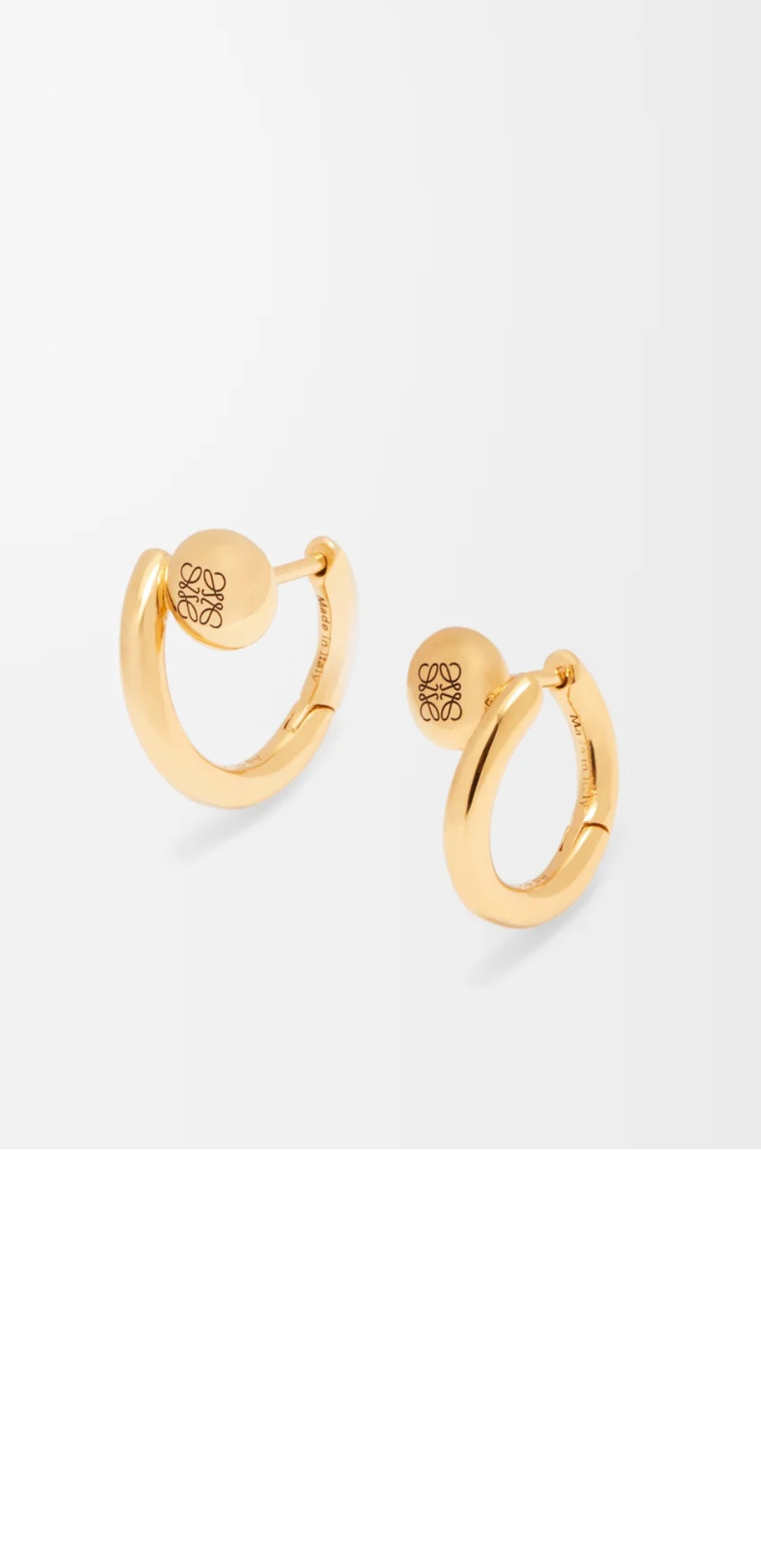 로에베 애너그램 페블 미니 후프 이어링