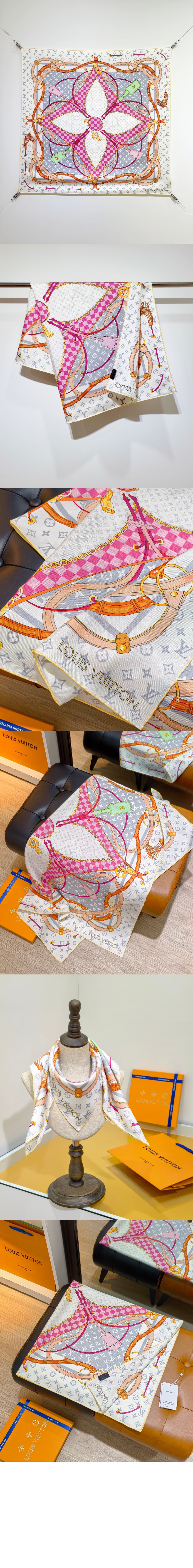 루이비통 플라워 앤드 스트랩 스퀘어 90