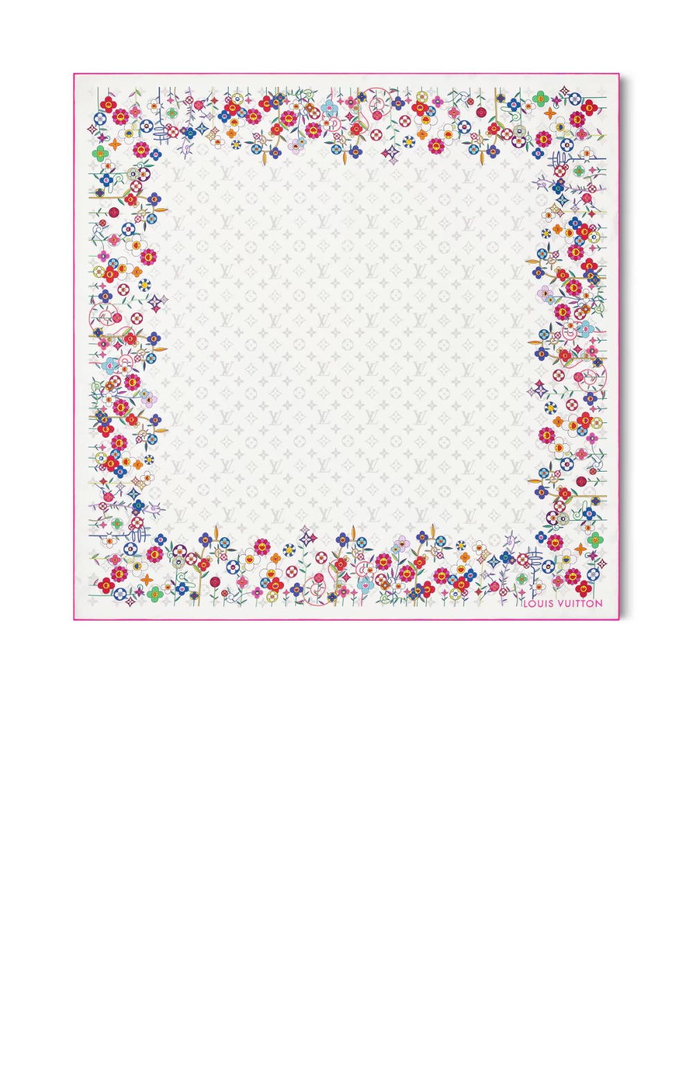 루이비통 LV x TM 모노그램 슈퍼플랫 플라워 스퀘어 90 M96263