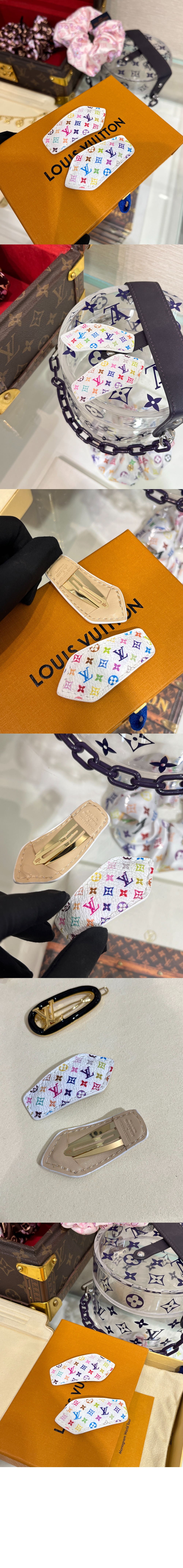 루이비통 LV x TM 모노그램 멀티컬러 미니 LV 백스테이지 헤어 클립 M02496