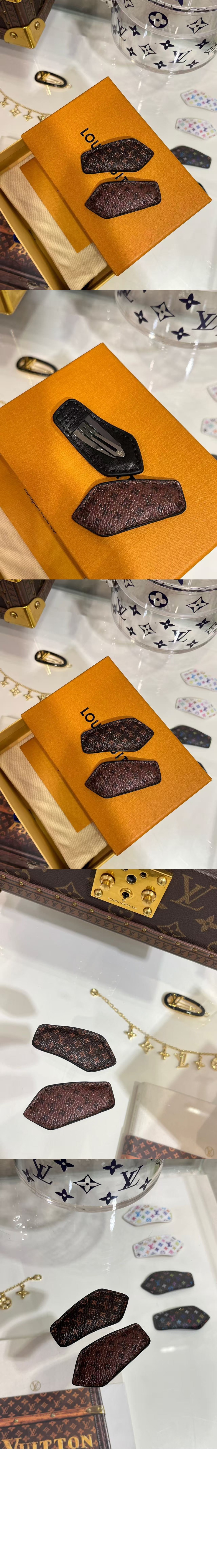 루이비통 백스테이지 미니 헤어 클립 브라운 M02185