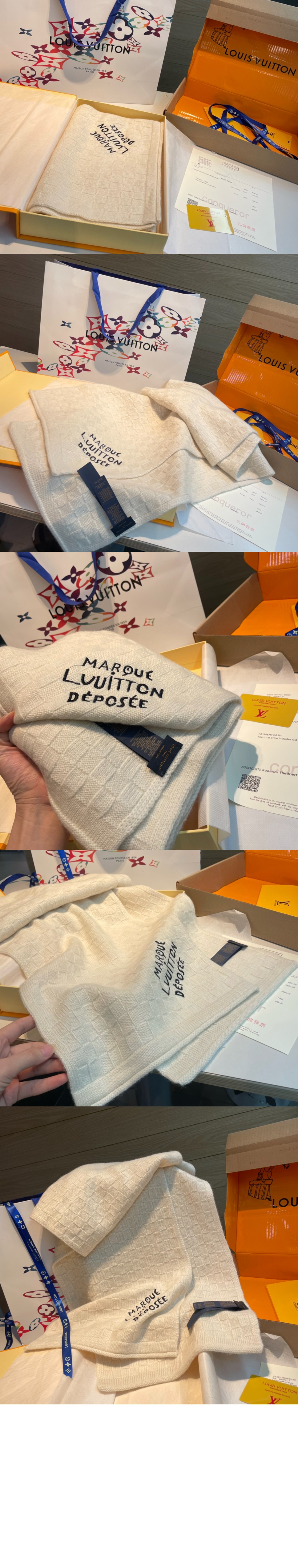 루이비통 다미에 스너그 스카프 M90841