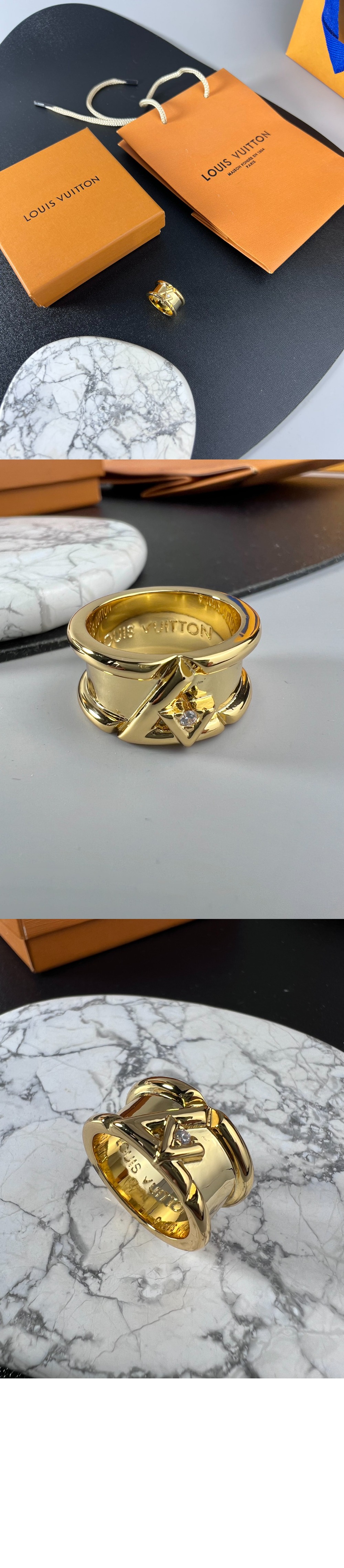 루이비통 LV 볼트 밴드 반지 Q9O59A