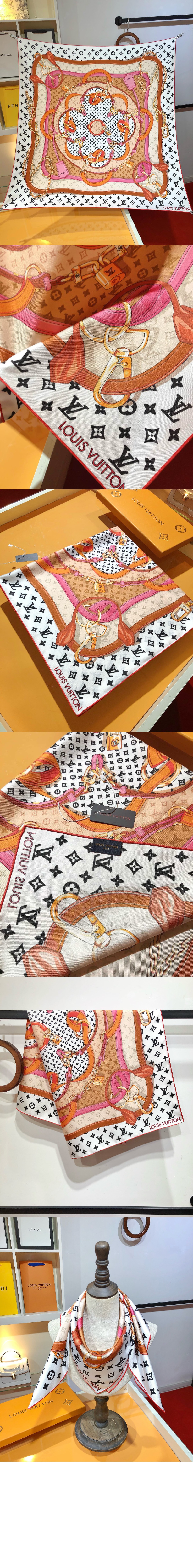 루이비통 플라워 앤드 스트랩 스퀘어 70 M79924