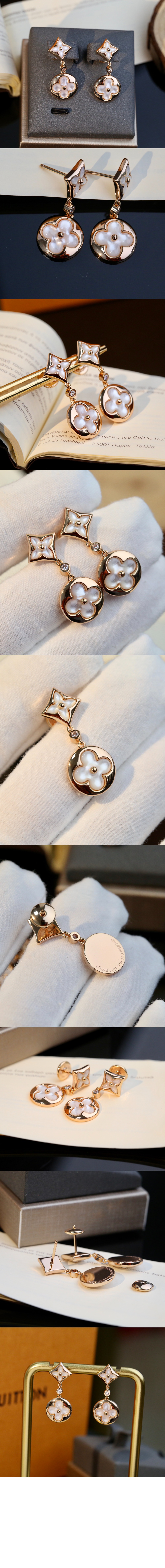 루이비통 컬러 블라썸 롱 귀걸이 Q96668