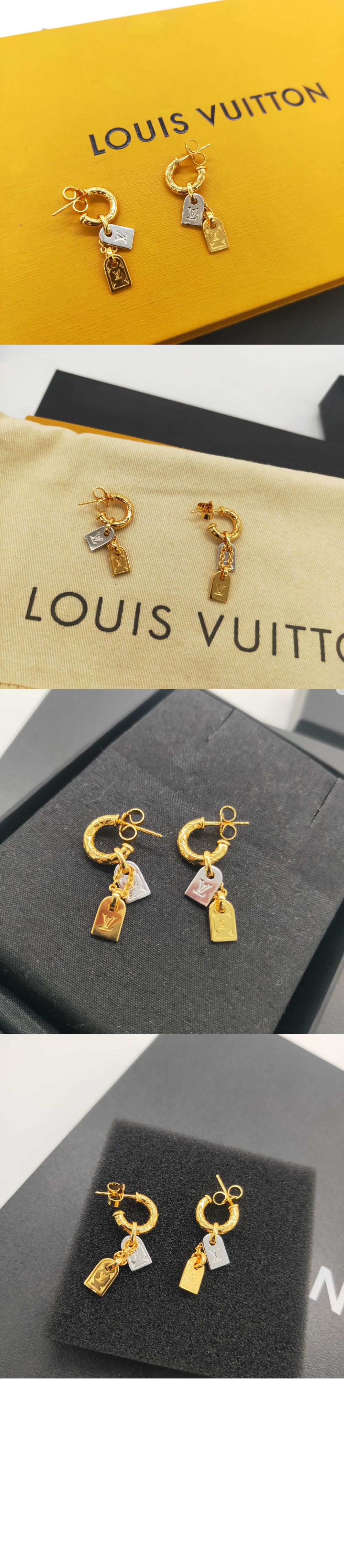 루이비통 프레셔스 나노그램 택 귀걸이 M00607