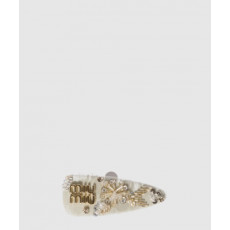 미우미우 자수 개버딘 헤어 5IF092