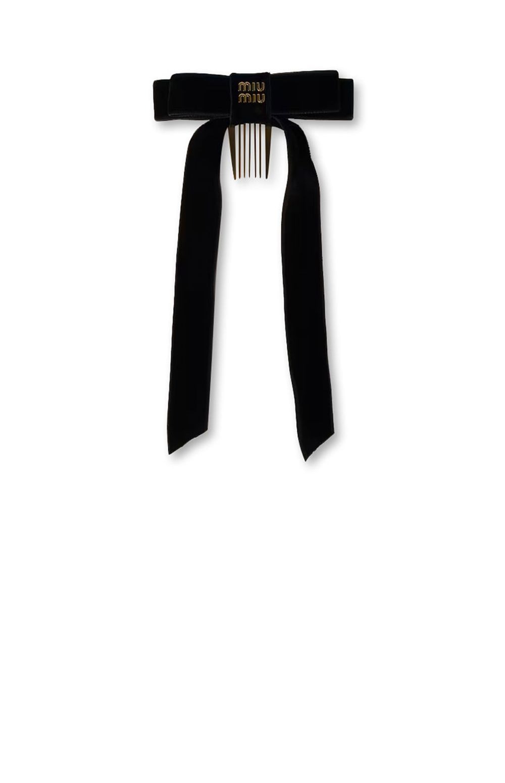 미우미우 벳 헤어 클립 블랙 5IF207