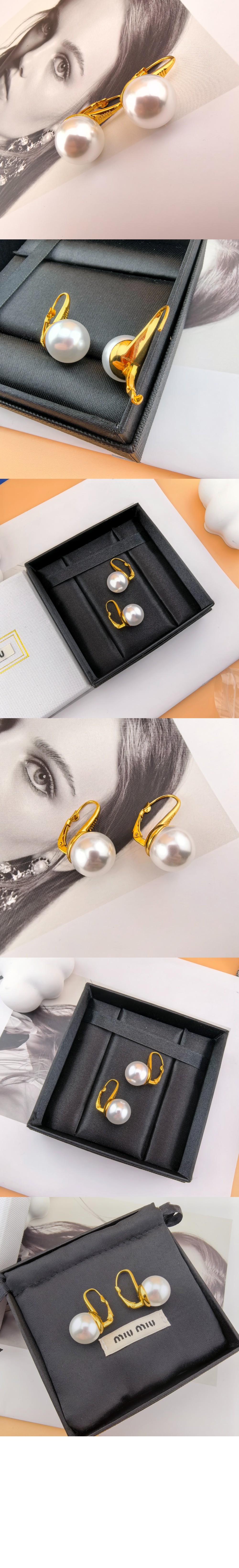 미우미우 메탈 및 펄 이어링 5IO201