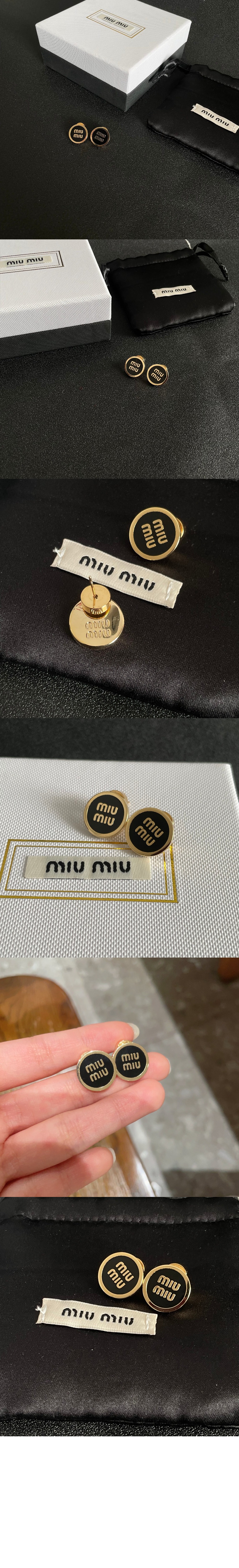 미우미우 에나멜 메탈 귀걸이 5JO912