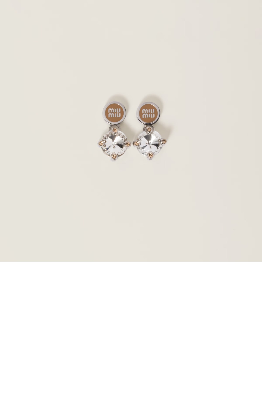 미우미우 크리스털 장식 메탈 이어링 5IO210