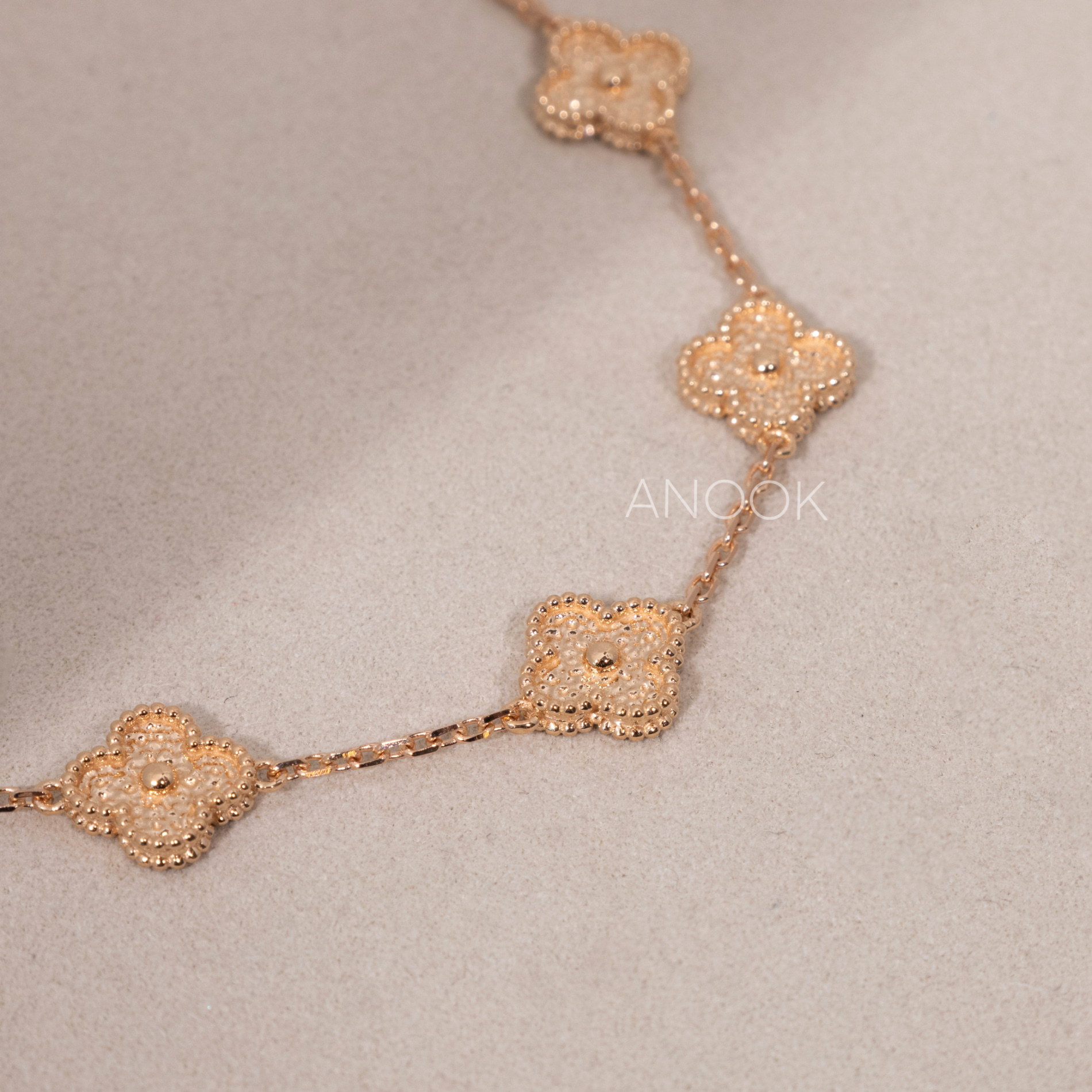 반클리프 빈티지 알함브라 브레이슬릿 로즈골드 6 모티브