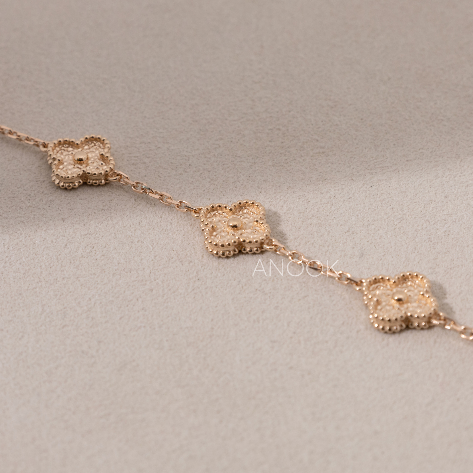 반클리프 빈티지 알함브라 브레이슬릿 로즈골드 6 모티브