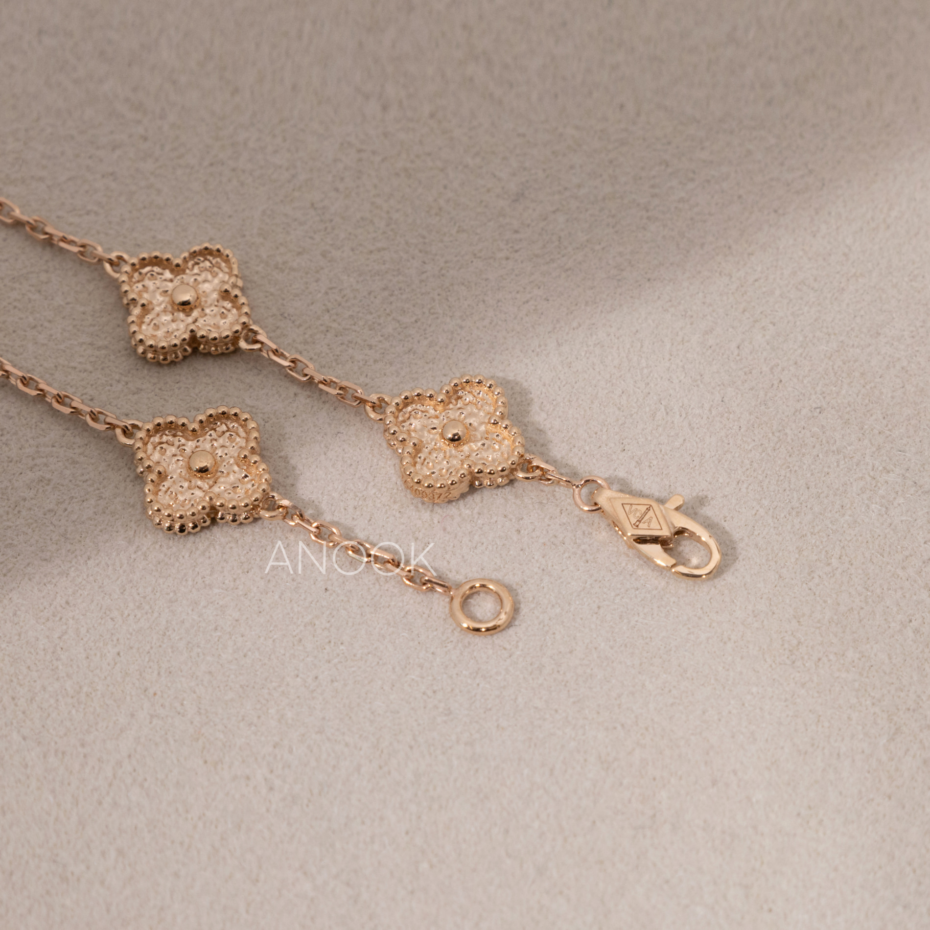 반클리프 빈티지 알함브라 브레이슬릿 로즈골드 6 모티브