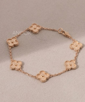 반클리프 빈티지 알함브라 브레이슬릿 로즈골드 6 모티브