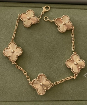 반클리프 빈티지 알함브라 브레이슬릿 골드 앤 골드