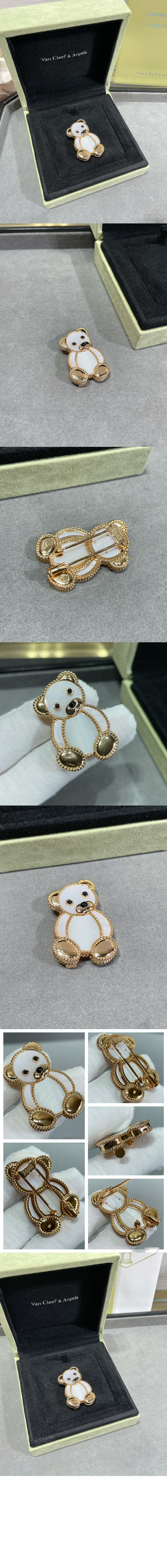 반클리프 럭키 애니멀 테디 베어 클립 9RZ00