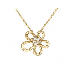 반클리프 플라워레이스 펜던트 목걸이 옐로우골드