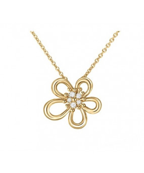 반클리프 플라워레이스 펜던트 목걸이 옐로우골드