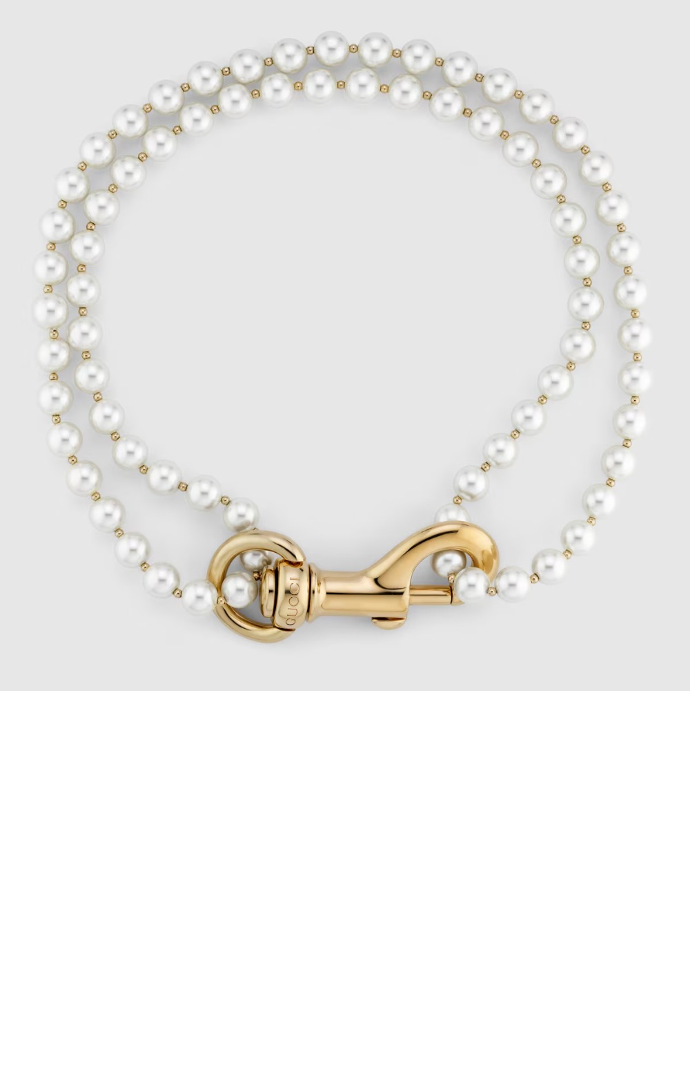 발렌시아가 후크 유리 진주 목걸이 817048