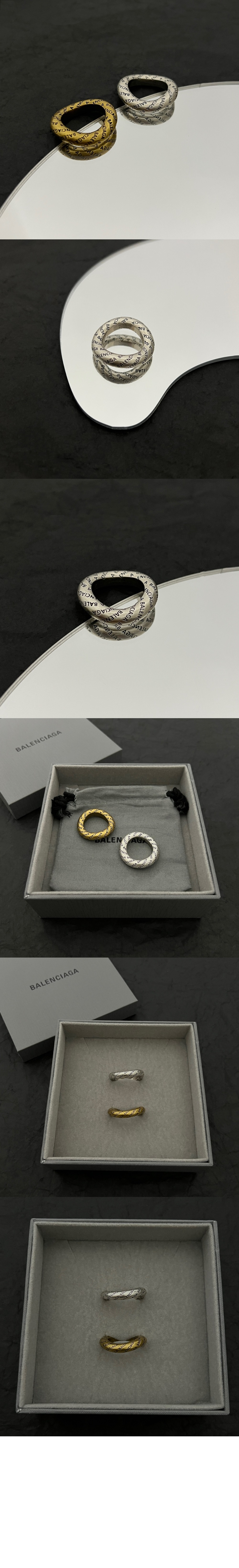 발렌시아가 올오버 로고 루프 반지 702951