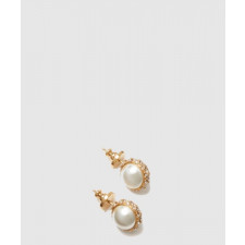 발렌티노 크리스털 펄 메탈 이어링