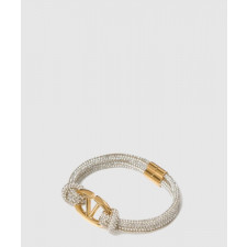 발렌티노 라인스톤과 메탈 브레이슬릿