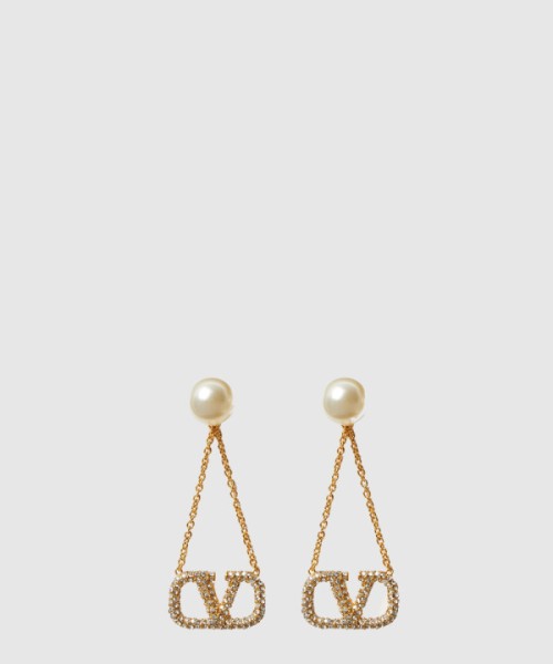 발렌티노 모조 진주와 큐빅 이어링