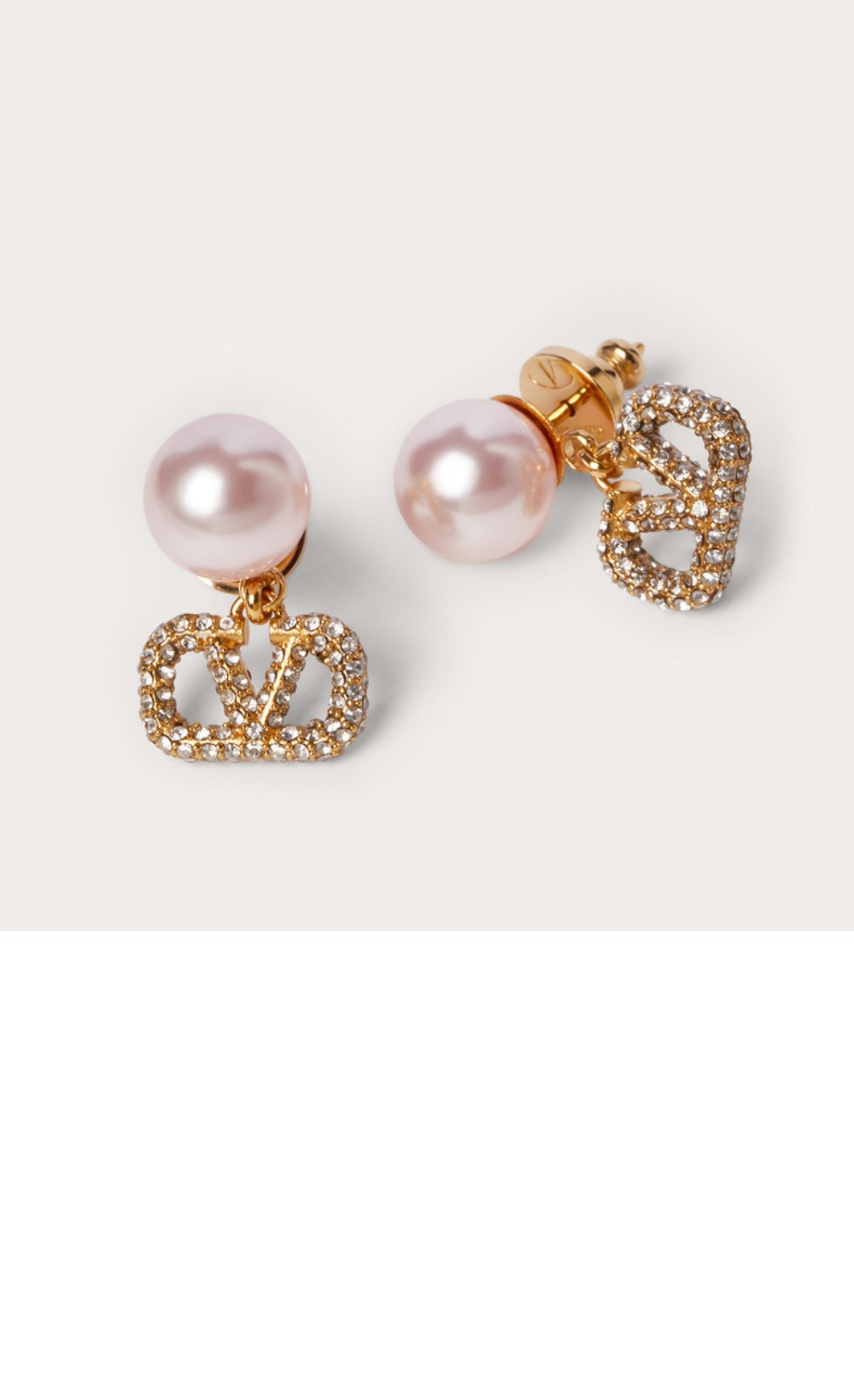 발렌티노 진주 메탈 이어링