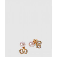 발렌티노 진주 메탈 이어링