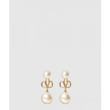 발렌티노 크리스털 장식 브이로고 시그니처 이어링