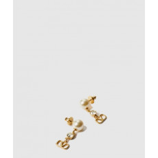 발렌티노 크리스털 장식 브이로고 시그니처 이어링