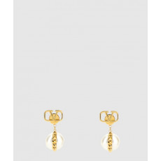 발렌티노 드롭 V로고 스터드 이어링