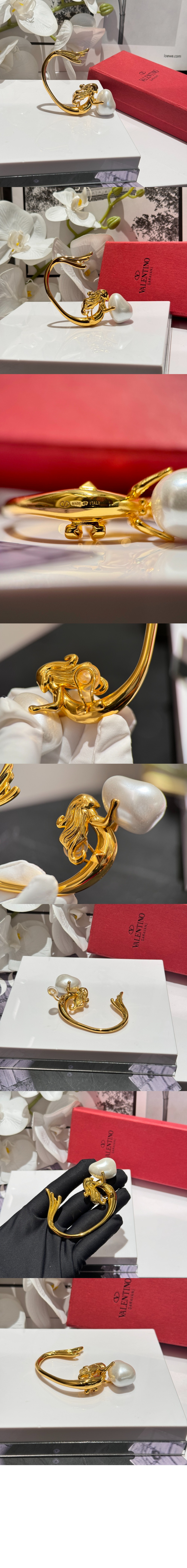 발렌티노 진주 싱글 이어커프