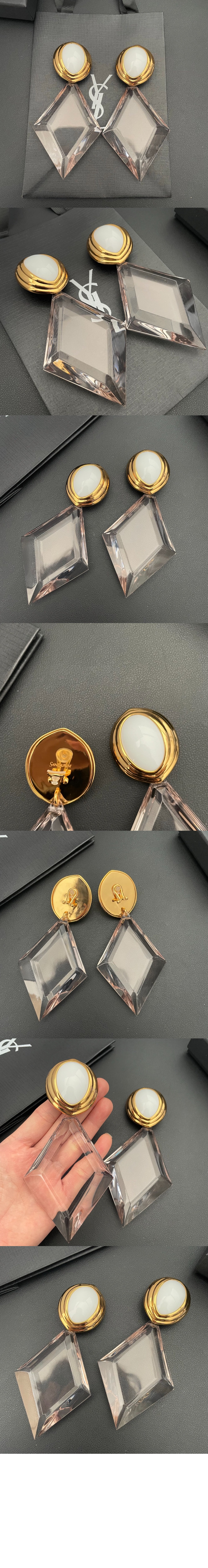 생로랑 황동 수지 귀걸이 804758