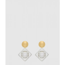 생로랑 레진과 메탈 소재의 기하학적인 이어링 791989