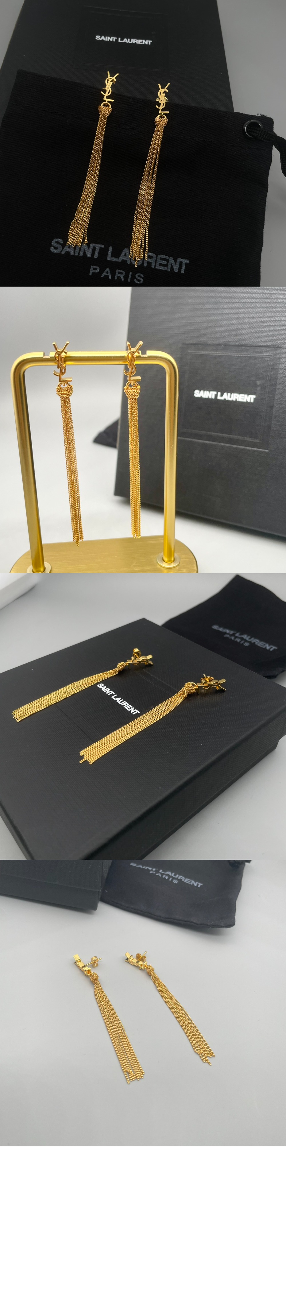 생로랑 메탈 소재의 CASSANDRE 태슬 이어링 803195