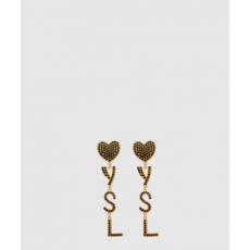 생로랑 메탈 및 크리스탈 소재의 Opyum 하트 이어링 584228