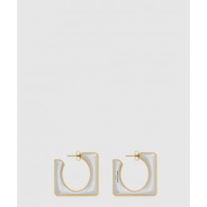 생로랑 메탈 소재의 스플릿 스퀘어 후프 이어링 788138