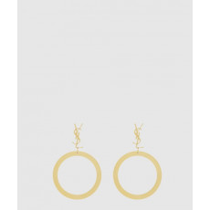 생로랑 메탈 소재의 CASSANDRE 펜던트 후프 이어링 784142