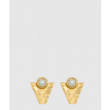 생로랑 텍스처드 지오메트릭 카보숑 이어링 820304