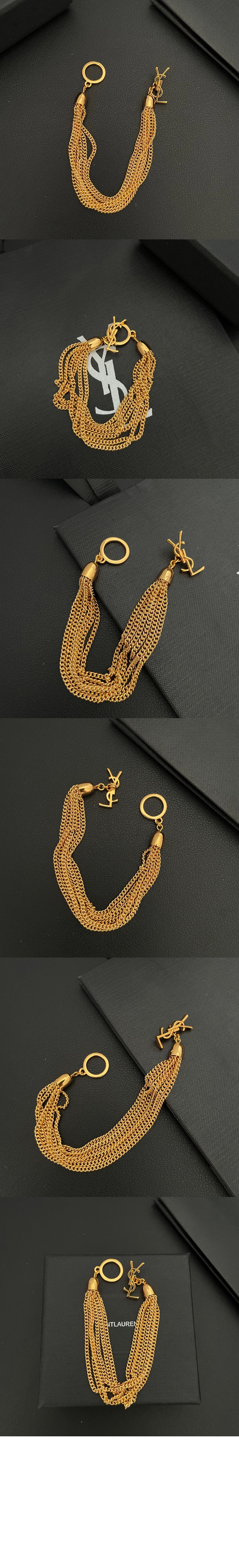 생로랑 메탈 소재의 CASSANDRE 체인 브레이슬릿 823404