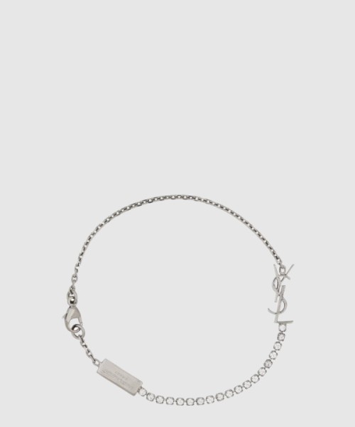 생로랑 메탈 및 라인스톤 소재의 CASSANDRE 참 브레이슬릿 712345