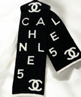 샤넬 빅 CC 로고 양면 리버서블 머플러 블랙 화이트